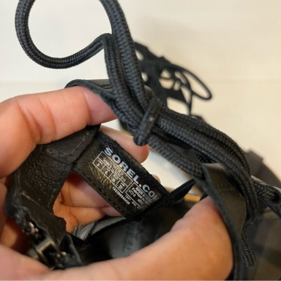 Sorel Bailee Lace Up Sandal Size 8 Black/Noir - Picture 3 of 6